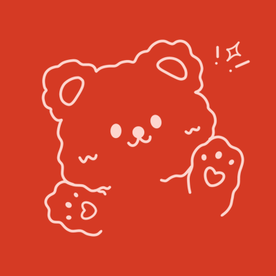 情人节描线可爱小熊情侣头像