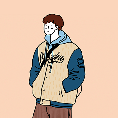 个性潮酷插画男生基友微信头像套系