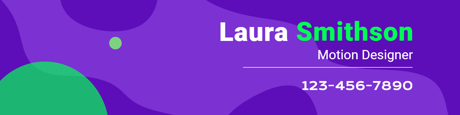 Simple Motion Designer Personal Introduction LinkedIn Banner
