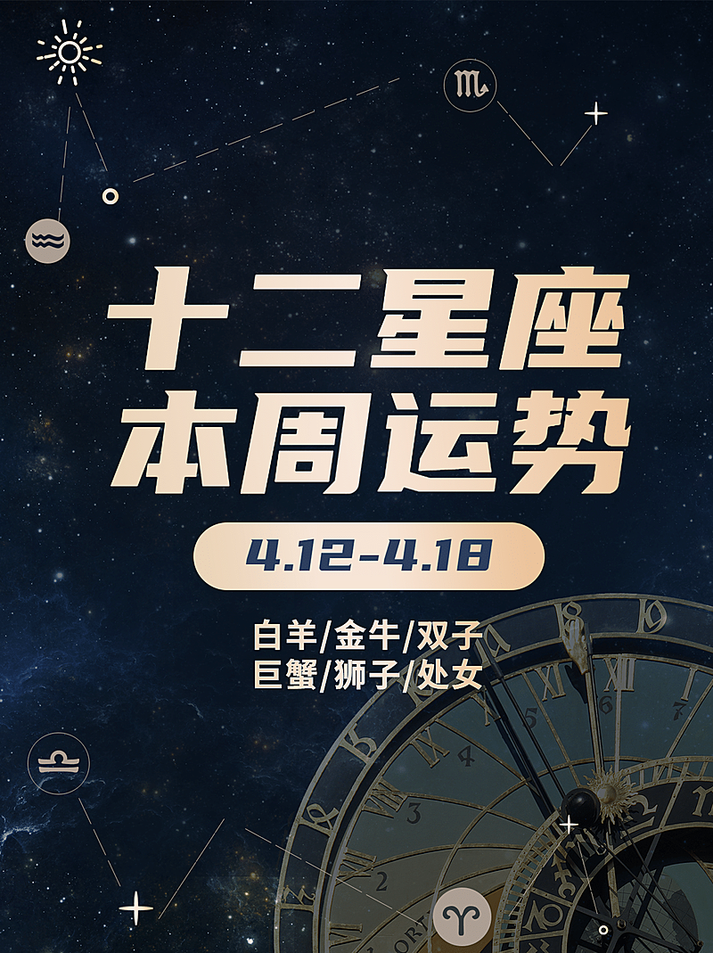 12星座运势娱乐测试小红书配图套系