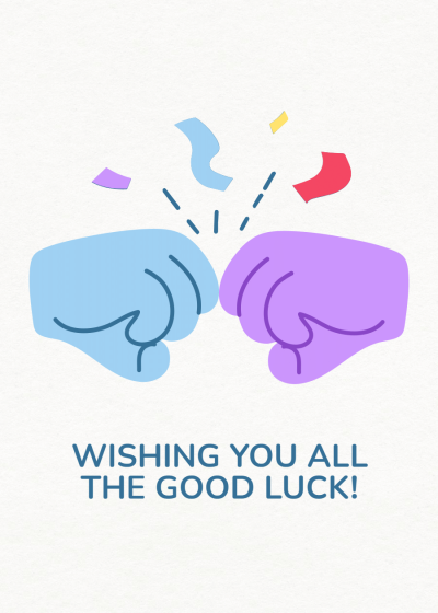 Minimalist Fist Collision Good Luck Wish Card