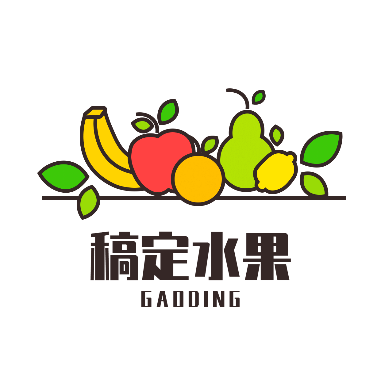 水果店卡通手绘头像Logo预览效果