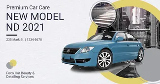 Circle Block Element Fashion Premium Car Care New Model Ecommerce Banner