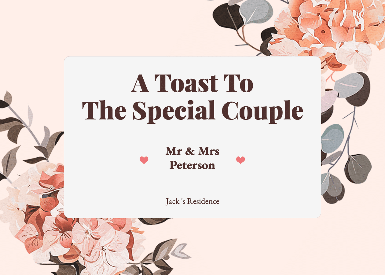 Literary Flower Texture Wedding Blessing Card