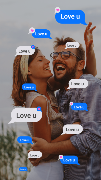iPhone iMessage Simulation Creative Couple's Love Instagram Story