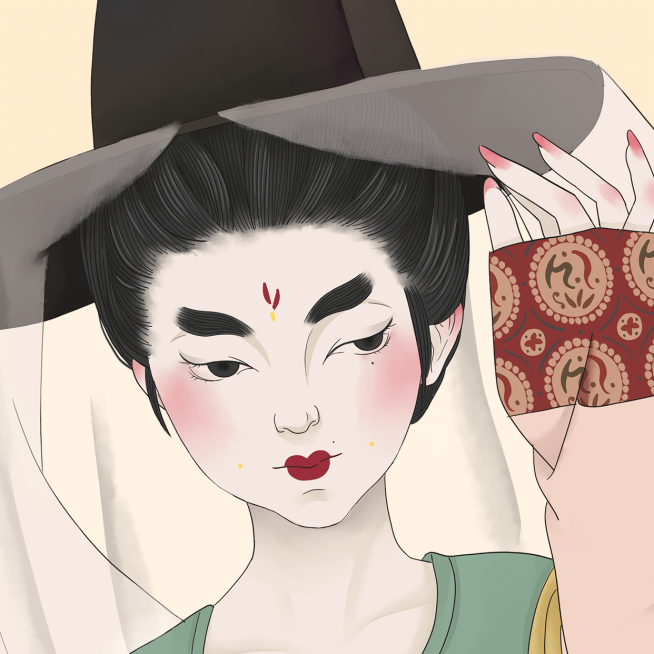 古风美女手绘插画闺蜜微信头像套系预览效果