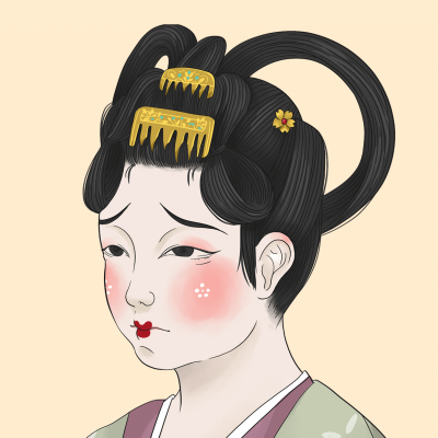 古风美女手绘插画闺蜜微信头像套系
