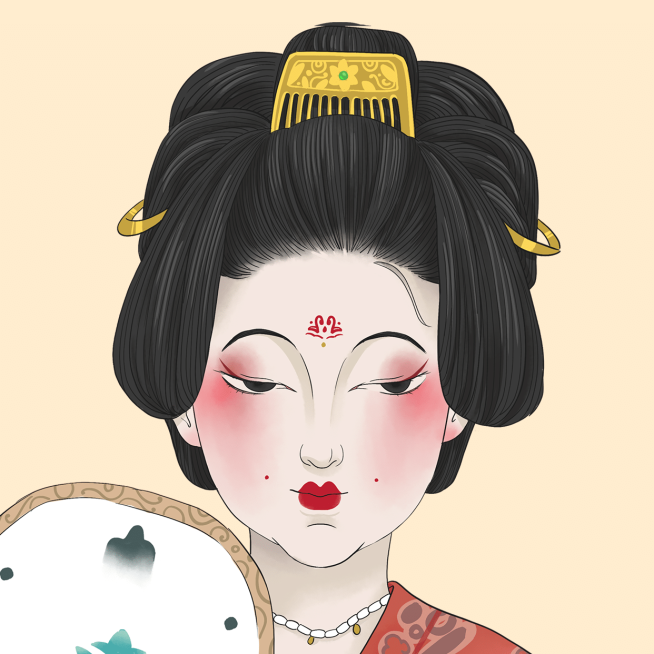 古风美女手绘插画闺蜜微信头像套系预览效果