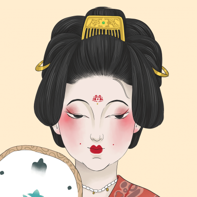 古风美女手绘插画闺蜜微信头像套系