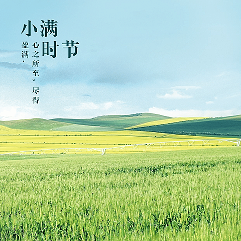 小满节气祝福问候夏季实景方形海报