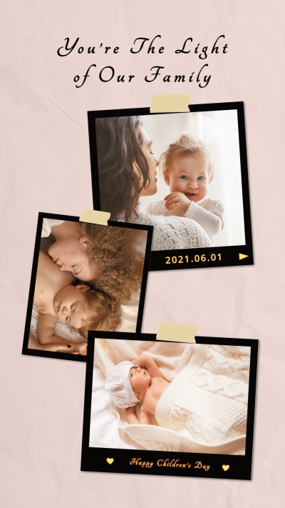 Simple Children's Day Polaroid Instagram Story