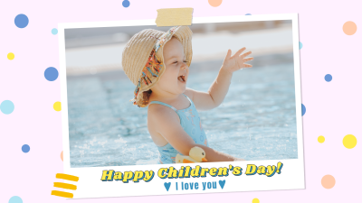 Simple Cute Children's Day Photo Display Facebook Cover