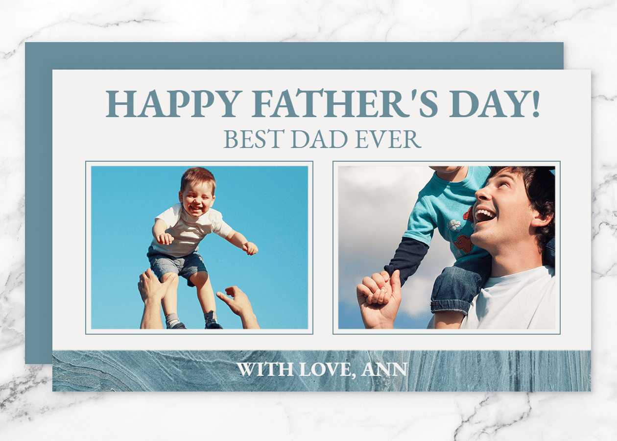 Creative Father's Day Group Photos Festival Blessing Text Card