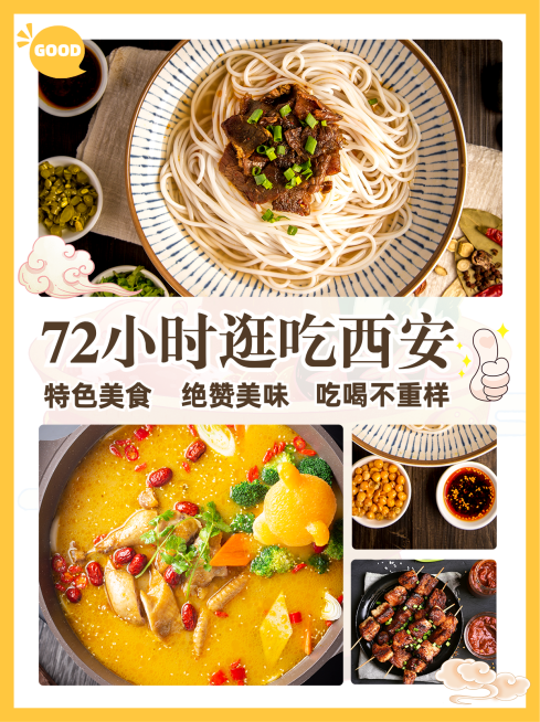 简约旅游美食小红书封面配图预览效果