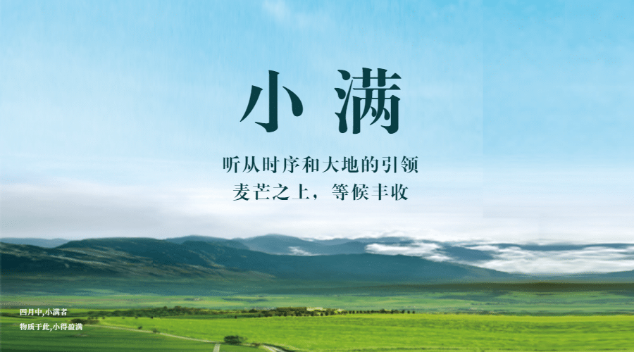 小满节气祝福实景夏季大地横版海报预览效果