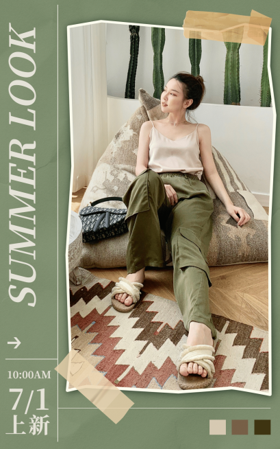 网红风夏上新女装海报预览效果