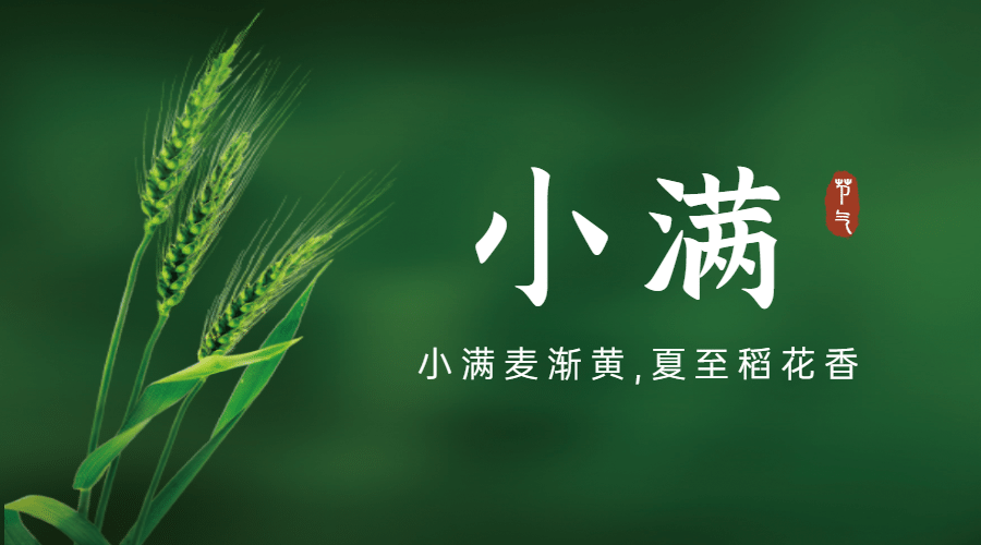 小满节气祝福问候实景横版海报预览效果