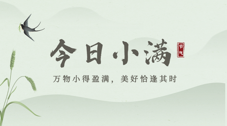 小满节气祝福手绘横版海报预览效果