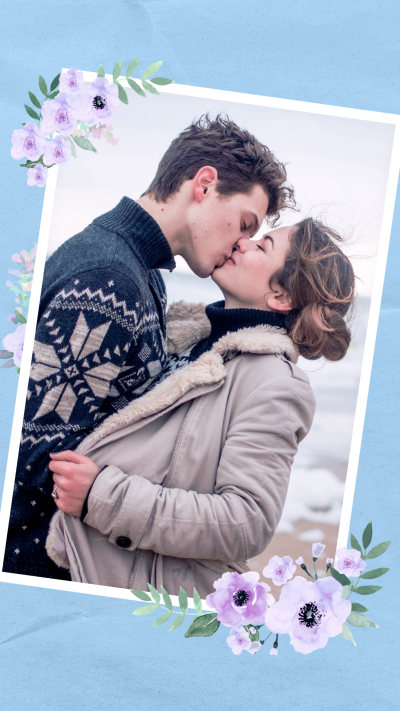 Creative Brazil Valentine's Day Lovers Hug Bouquet Instagram Story