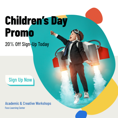 Colorful Block Children's Day Learning Center Promotion Ecommerce Product Image