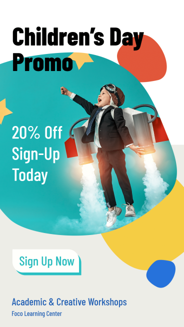 Typesetting Children's Day Learning Center Promotion Ecommerce Story预览效果