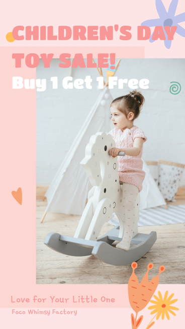 Creative Children's Day Toy Sale Description Ecommerce Story预览效果