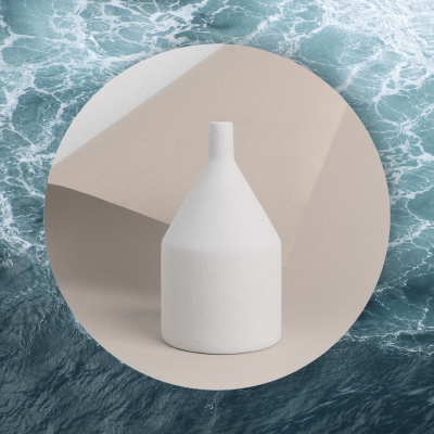 Minimalist Wave Background Bottle Display Instagram Post