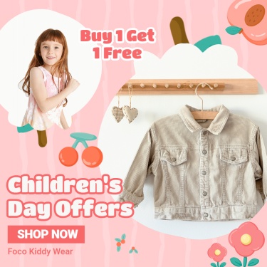 Creative Children's Day Apparel Promotion Ecommerce Story