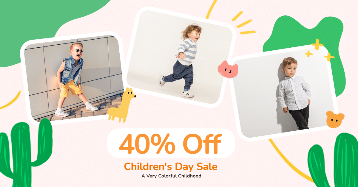 Creative Children's Day Clothing Drawing Display Promotion Ecommerce Story预览效果