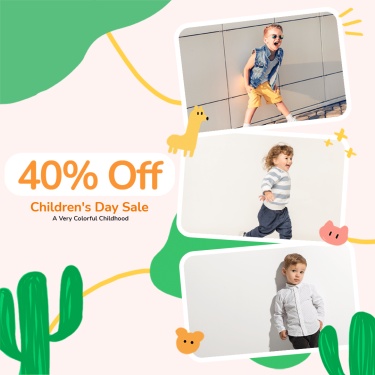 Children's Day Fashion Clothing Sale Ecommerce Product Image