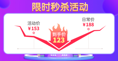 通用价格曲线秒杀倒计时海报banner