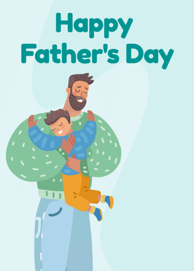 Cute Father‘s Day Cartoon Celebrate Blessing Card