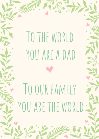 Literary Father's Day Festival Texture Blessing Card