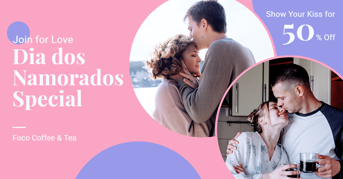 Pink Color Background Brazil Lover's Day Kiss Activity Coffee Promotion Ecommerce Banner预览效果