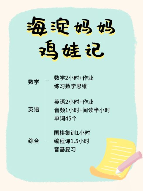 鸡娃日记家庭教育笔记小红书封面预览效果