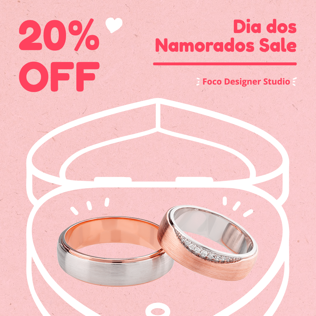 Pink Line Element Brazil Lover's Day Jewelry Discount Ecommerce Story预览效果