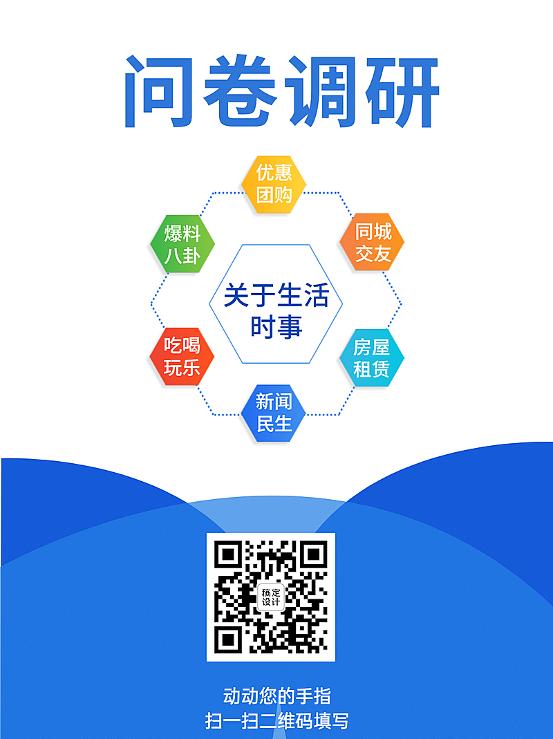 企业调查问卷简约商务海报