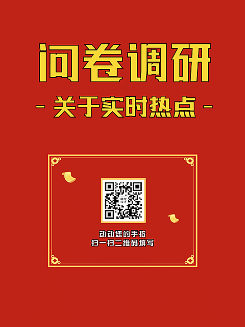企业调查问卷简约纯色海报