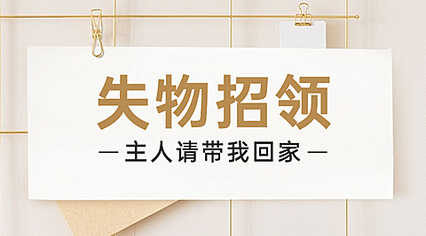 失物招领爱心公益宣传横版海报