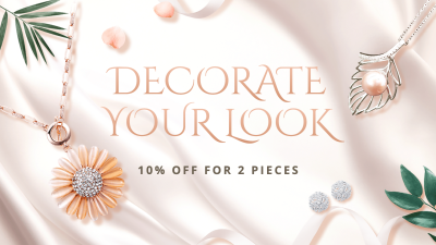 Soft Silk Background Luxury Jewelry Accessories Discount Ecommerce Banner