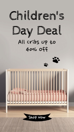 Literary Baby Bed Children's Day Discount Ecommerce Story