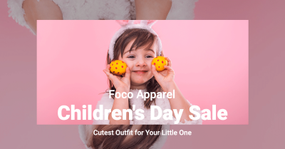 Cute Apparel Children's Day Sale Ecommerce Banner