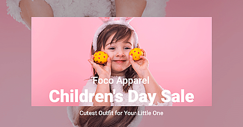 Cute Apparel Children's Day Sale Ecommerce Banner