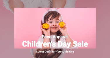 Cute Apparel Children's Day Sale Ecommerce Banner