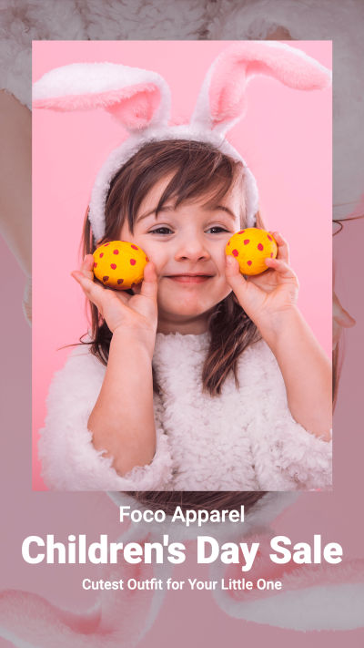 Cute Apparel Children's Day Sale Ecommerce Story