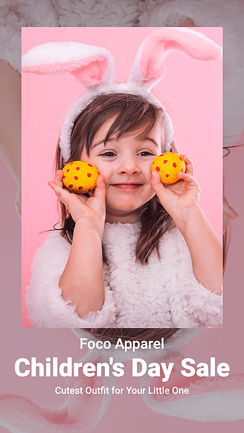 Cute Apparel Children's Day Sale Ecommerce Story