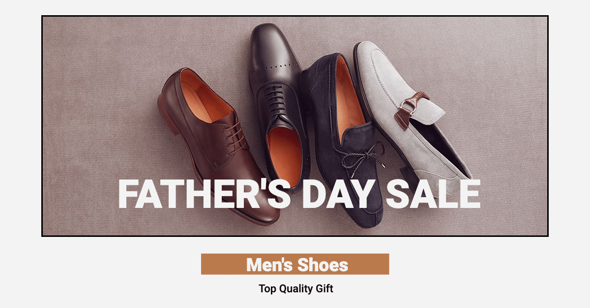 Black Line Stroke Men's Shoes Father's Day Promotion Ecommerce Banner预览效果
