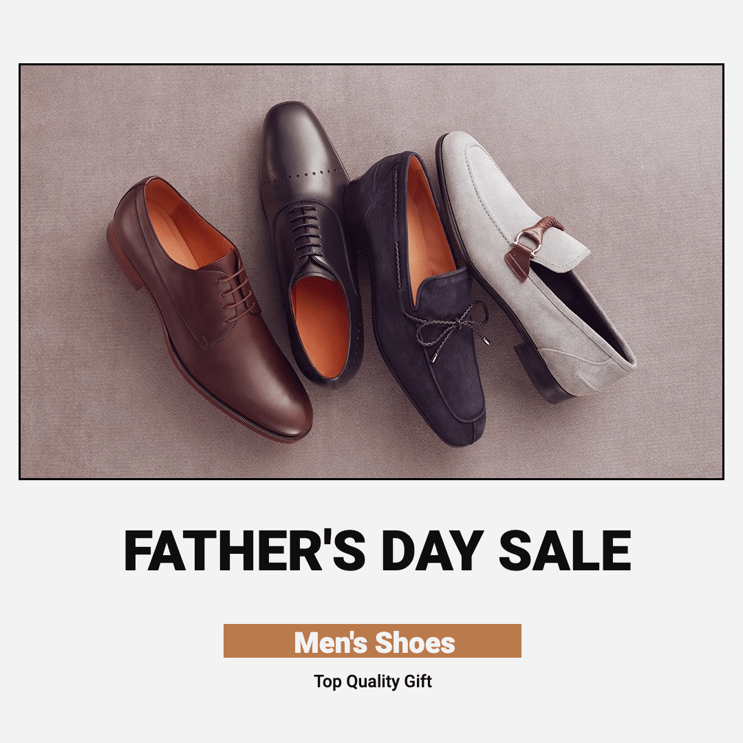 Black Line Stroke Men's Shoes Father's Day Promotion Ecommerce Product Image预览效果