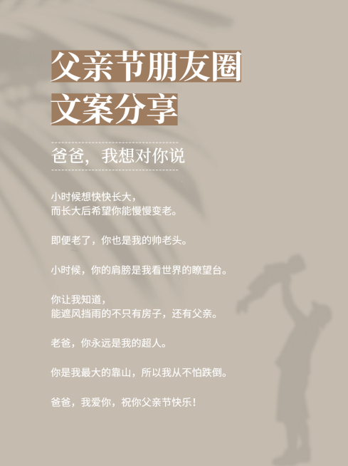 极简清新光影父亲节小红书封面配图预览效果