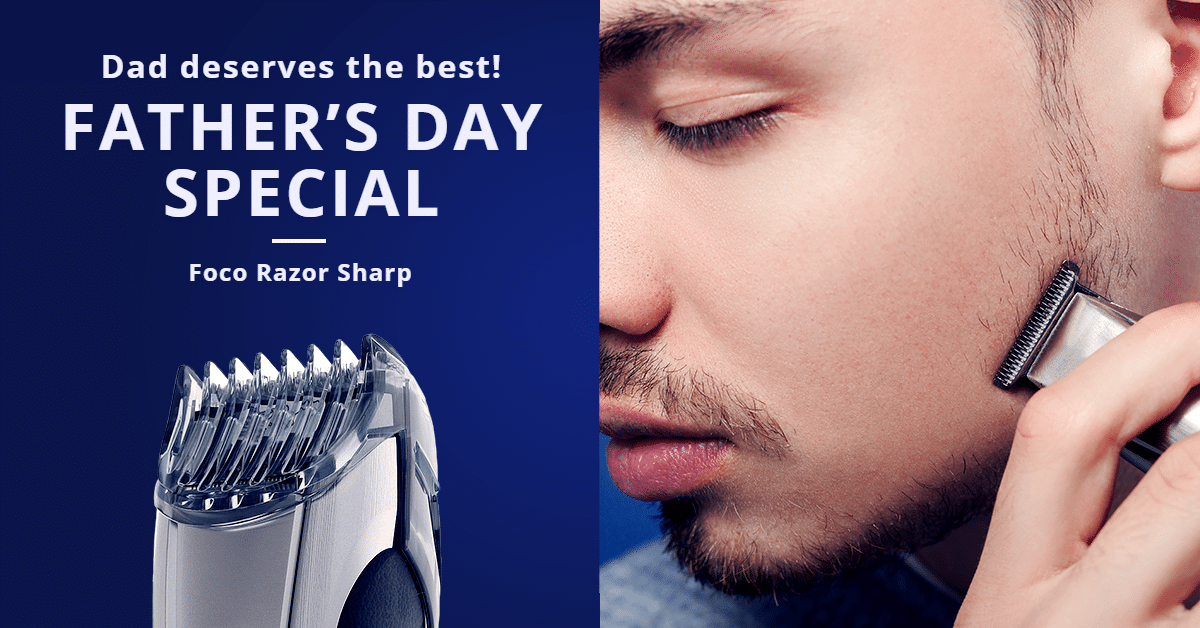 Simple Father's Day Razor Promotion Detail Display Ecommerce Banner